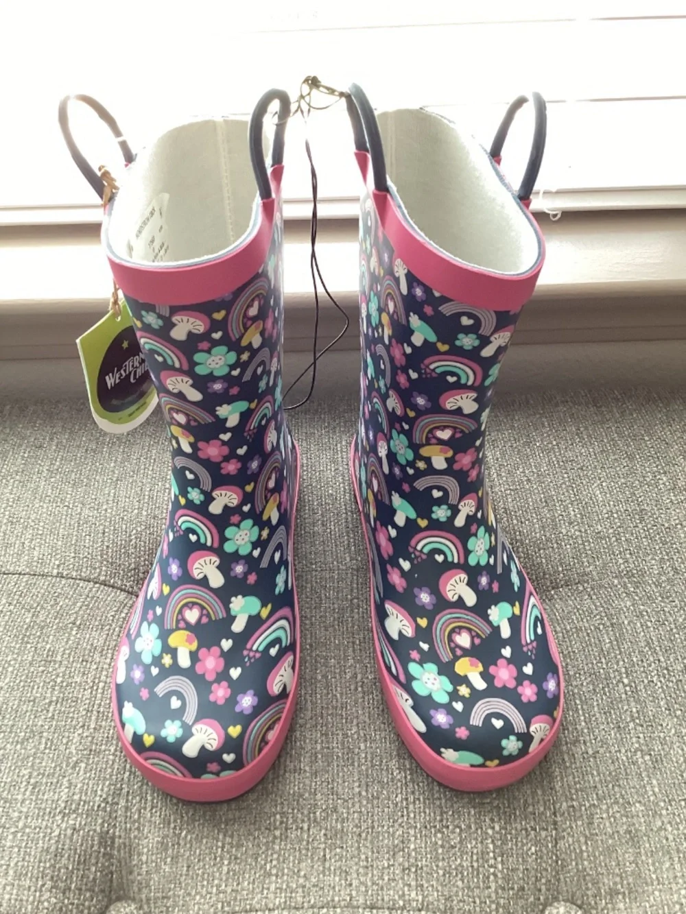 Western Chief Kids' Rainbow Dream Rain Boot, size 13